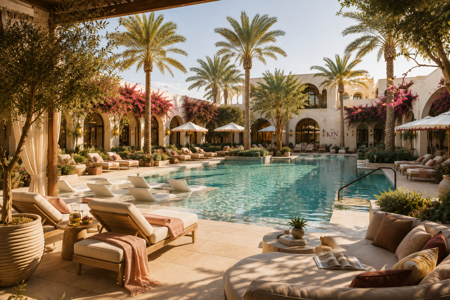 The KIN Club pool courtyard